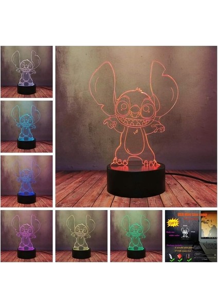 Mengxing Lilo Stitch LED Mood Lambası Happy Stitch Te (Yurt Dışından) modelleri
