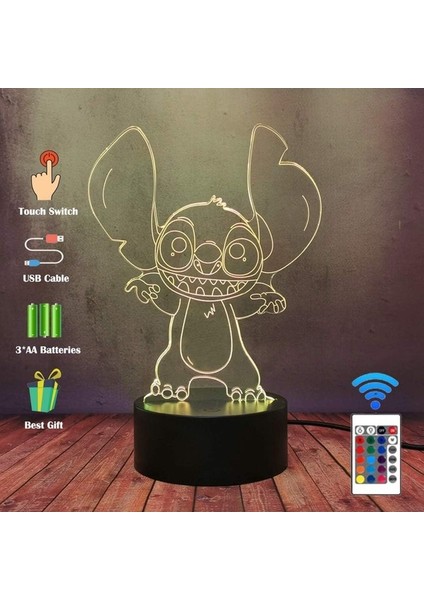 Mengxing Lilo Stitch LED Mood Lambası Happy Stitch Te (Yurt Dışından) fırsatları