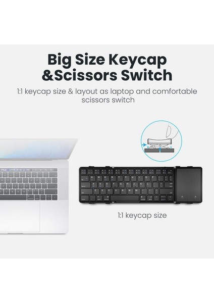 Seenda Dokunmatik Yüzeyli Üç Katlanır Kablosuz Klavye Şarj Edilebilir Mini Klavye Windows Phone Pc Için Katlanabilir Klavye Masa (Yurt Dışından) indirimleri