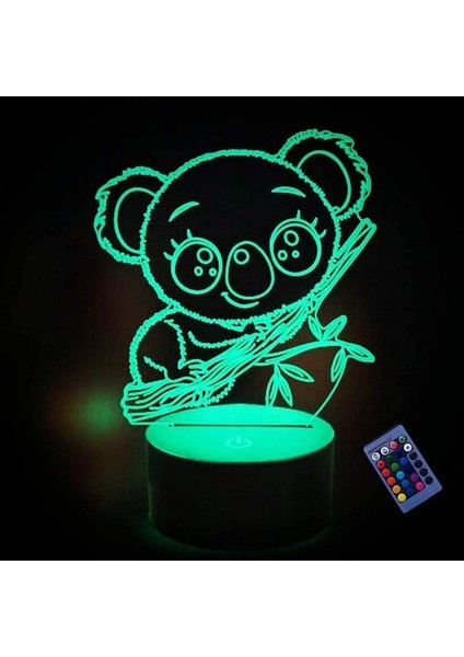 Yaratıcı 3D Koala Gece Lambası 16 Renk Değişen U Ebeveyn (Yurt Dışından)