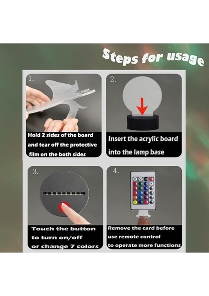 Wolf 3D Illusion Taşınabilir Lamba Wolf Gece Lambası Le (Yurt Dışından) modelleri