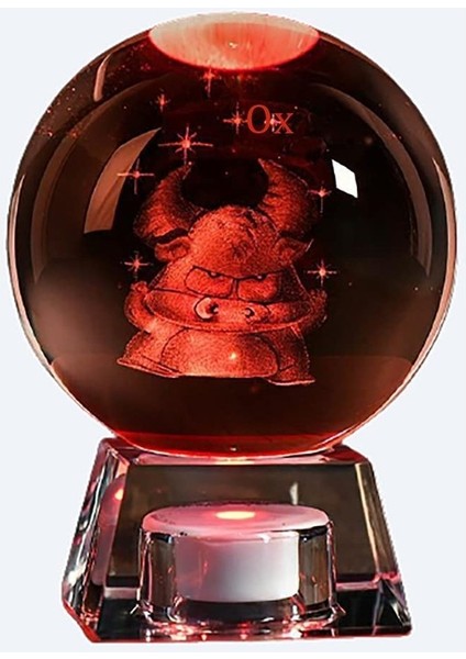 Sign A Ox Için 3D Crystal Ball Gece Işığı (Yurt Dışından)