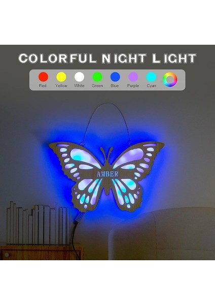 USB Şarj Stili 2 ile Kişiselleştirilmiş Kelebek Gece Lambası (Yurt Dışından) fiyatları