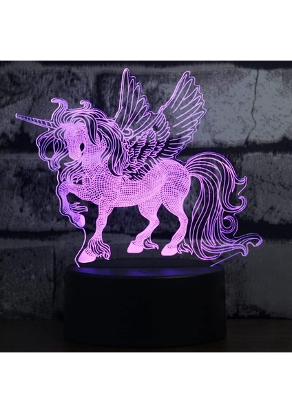 Çocuklar Için Unicorn Gece Lambası, 3D Illüzyon Doğum Günü Unicorn 1 (Yurt Dışından)