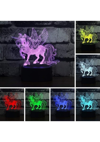 Çocuklar Için Unicorn Gece Lambası, 3D Illüzyon Doğum Günü Unicorn 1 (Yurt Dışından) fiyatları