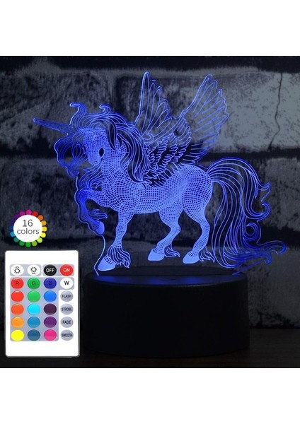 Çocuklar Için Unicorn Gece Lambası, 3D Illüzyon Doğum Günü Unicorn 1 (Yurt Dışından) modelleri