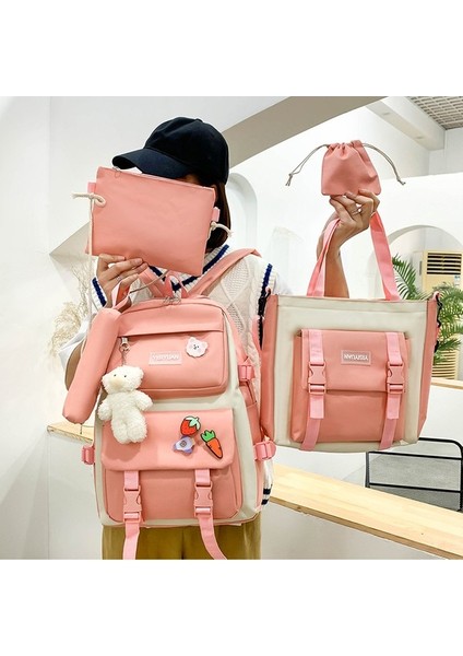 Kanvas Büyük Kapasiteli Beş Parçalı Sırt Çantası (Yurt Dışından) fiyatları