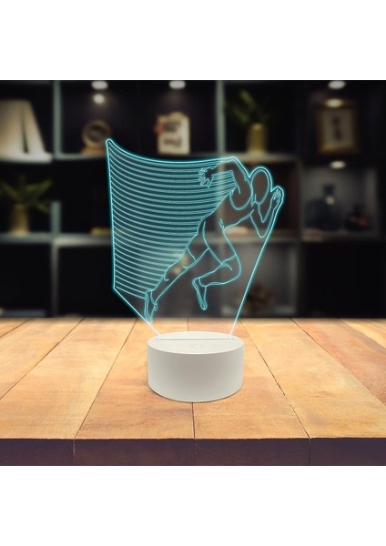 , Spor 3D LED Masa Lambası, Golf Oyuncusu Merhaba 8" x 10" Beyaz Taban Koşucu Hızlı Atlet Sporcu Aksiyonu (Yurt Dışından)