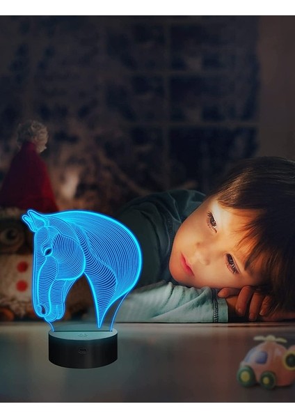Çocuklar Için 3D Gece Işıkları Horse Head Illus Ebeveyn (Yurt Dışından) modelleri