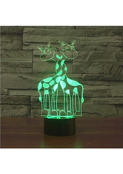 3D Çift Kafa Zürafa Masa Lambası Gece (Yurt Dışından) fiyatları
