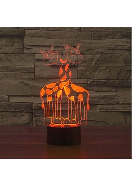 3D Çift Kafa Zürafa Masa Lambası Gece (Yurt Dışından) fırsatları