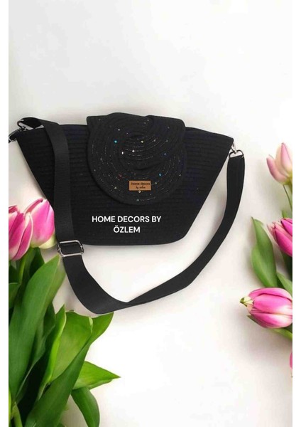 Hasır Omuz Çantası Midi Boy El Çantası Kol Çantası Plaj Çantası