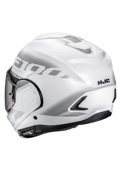 F100 Hetal MC10 Çene Açılır Motosiklet Kaskı Gri Beyaz indirimleri