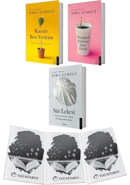 Kararı Ben Veririm-Düştüğünde Kalkarsan Hayat Güzeldir-Süt Lekesi 3lü Set Esra Ezmeci + Hediyeli