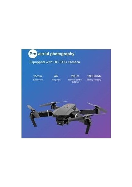 E88 4K Hd Çift Kameralı App Kontrol Wifi Katlanabilir Drone Siyah