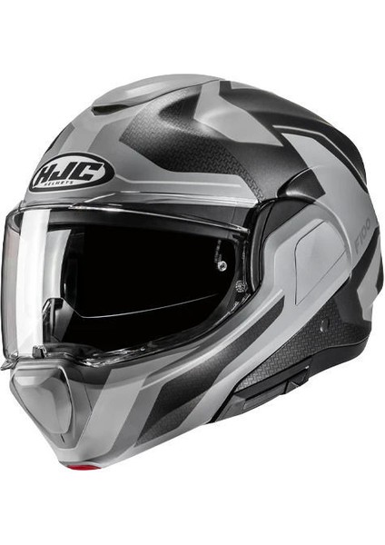 F100 Bios MC5SF Çene Açılır Motosiklet Kaskı Mat Siyah Gri