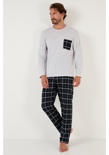 Pamuklu Regular Fit Kareli 2'li Paket Pijama Takımı Erkek Pijama Takımı 657200120S2