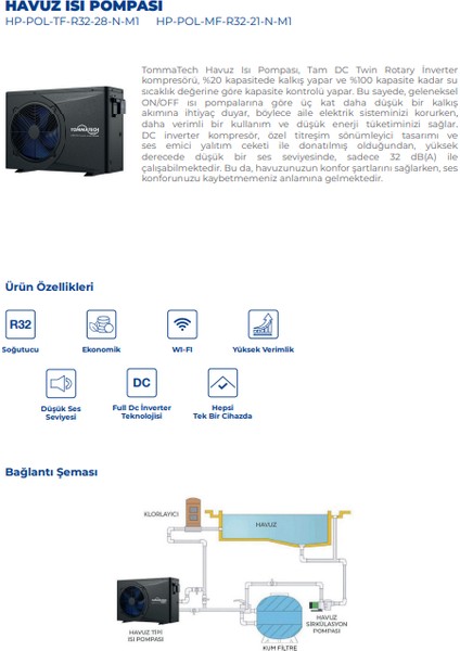 28KW Havuz Isı Pompası (Trifaze)