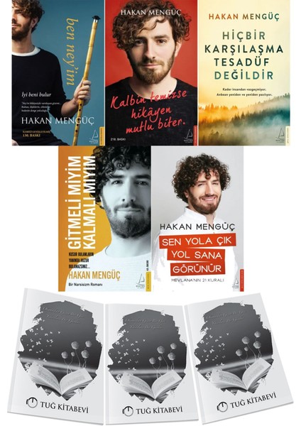 Ben Neyim-Kalbin Temizse Hikayen Mutlu Biter-Hiçbir Karşılaşma Tesadüf Değildir-Gitmeli Miyim Kalmalı Mıyım?-Sen Yola Çık Yol Sana Görünür 5li Set Hakan Mengüç + Hediyeli
