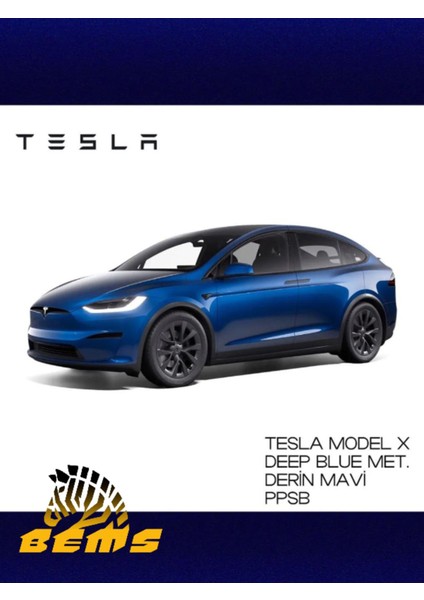 Tesla Model-X Deep Blue Met. (Derin Mavi Metalik) - Rötuş Boyası 30ML. ve Rötüş Çeliği