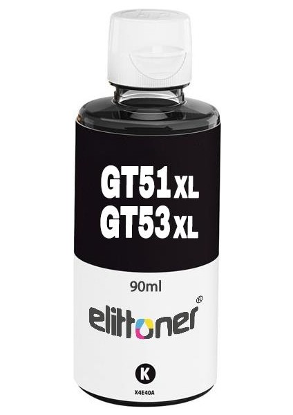 Elittoner Hp Mürekkep GT53XL - GT51XL Black 90ML