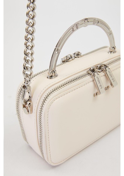 Bej Metal Askı Detay Omuz Çantası modelleri