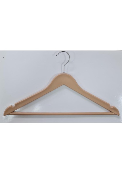 Kalın Sert Dayanıklı Plastik Askı Giysi Elbise Pantolon Askısı 10 Adet Krem