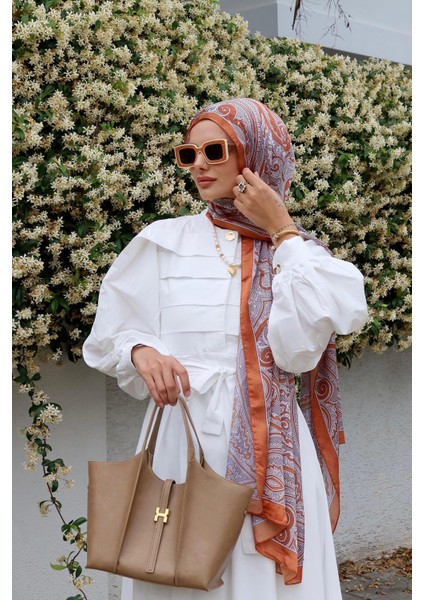 Camel Askı Kilit Detay El Çantası
