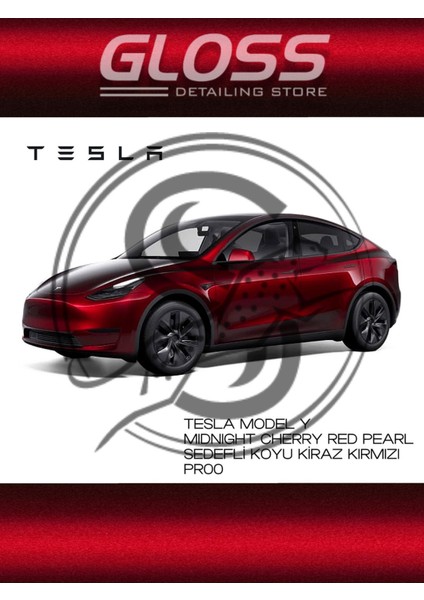 Tesla Model Y Midnight Cherry Pearl(Sedefli Kiraz Kırmızı) PR00 - Rötuş Boyası 30ML.