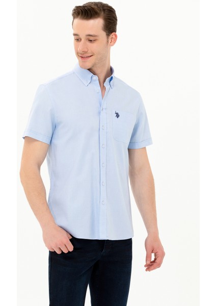 Erkek Açık Mavi Gömlek Kısa Kollu 50263027-VR003