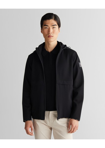 Erkek Siyah Regular Fit Kapüşonlu Sweatshirt 2525126T.5