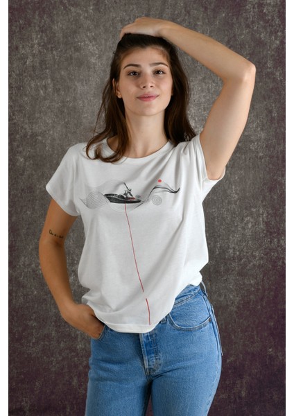 Fisherman Kadın Baskılı T-Shirt fırsatları