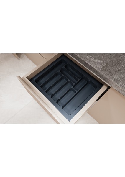 Çekmece Içi Kesilebilir Kaşıklık Organizer – 55X49 cm – Antrasit Renk – 48,5-40 cm Arası Ayarlanabilir – Mutfak Düzenleyici Çatal Kaşık Bıçak Bölmeli fiyatları