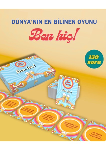Ben Hiç I've Never Parti Içki Oyunu 150 Soru (yeni baskı)