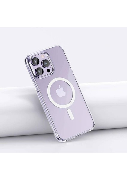 iphone 14 Pro Max Için Kılıf Kamera Korumalı Magsafe Wireless Şarj Özellikli Şeffaf Kılıf
