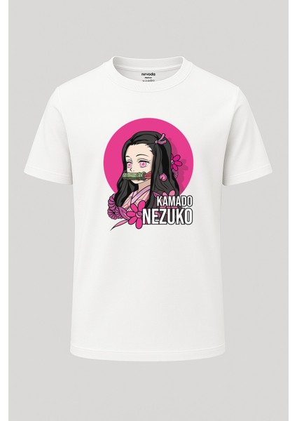 Kamada Nezuko Demon Slayer Baskılı Loose Fit Bisiklet Yaka Unisex Tişört