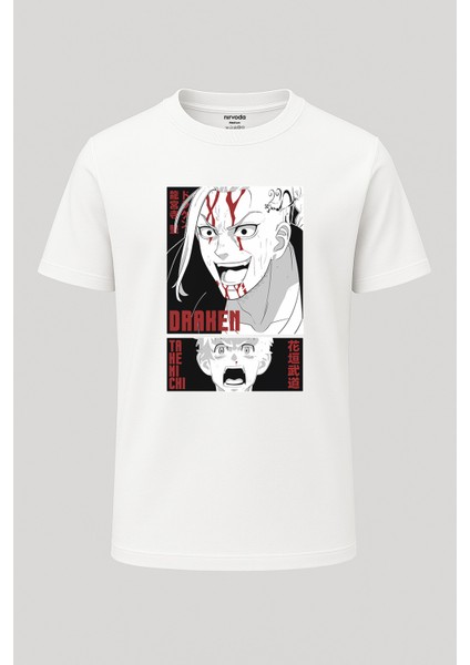 Ken Takemichi Tokyo Revengers Baskılı Loose Fit Bisiklet Yaka Tişört