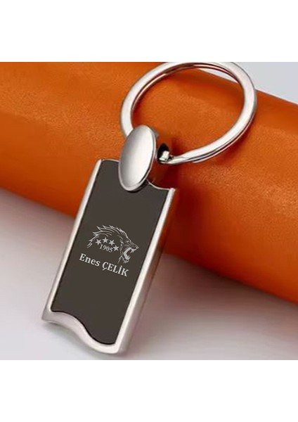 Kişiye Özel Isimli Metal Anahtarlık Aslan Logo Baskılı