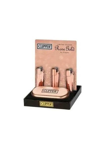 Clipper Metal Parlak Rose Gold Çakmak
