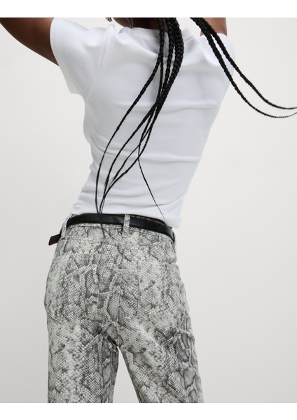 Hayvan Desenli Straight Leg Jean indirimleri