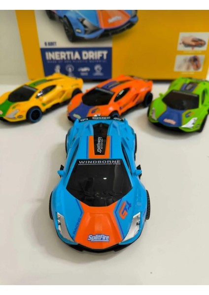 Sürtmeli Renkli Drift Atan Çılgın 5 Tekerlekli Yarış Arabası Eğlenceli Akrobat Araba 16X4 cm