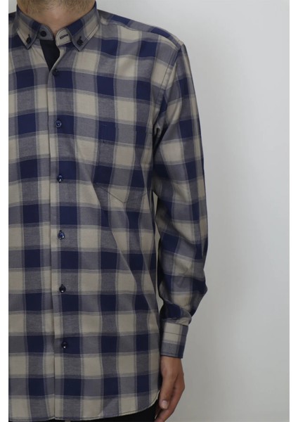 Fistan Store Erkek Ekose Kareli Klasik Kesim Rahat Kalıp Tek Cepli Gömlek fiyatları