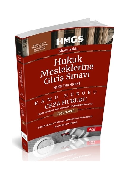 Hmgs Ceza Hukuku Genel ve Özel Hükümler Soru Bankası Savaş Yayınları Şubat 2025