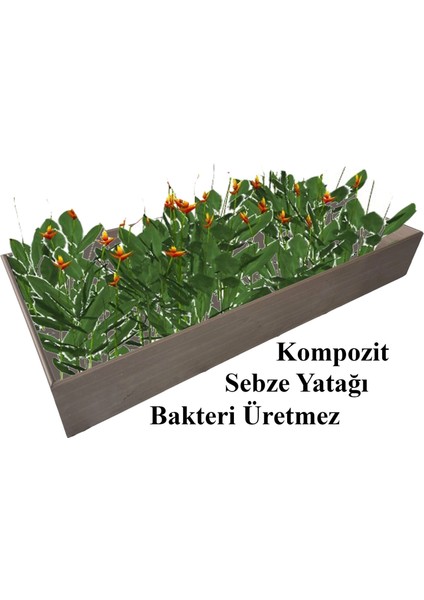 Kompozit (Ahşap+Plastik) Demonte Yükseltilmiş Sebze Yatağı SFRYSY18060