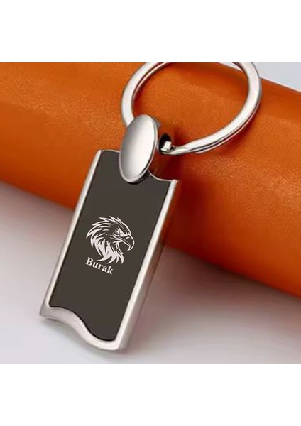 Kişiye Özel Isimli Metal Anahtarlık Kartal Logo Baskılı