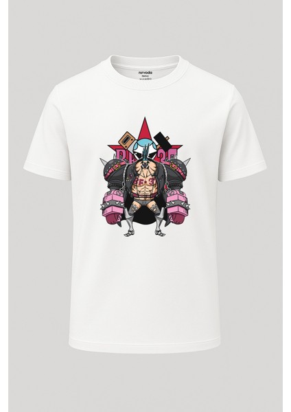 Franky One Piece Baskılı Loose Fit Bisiklet Yaka Unisex Tişört