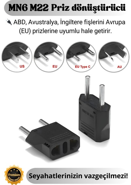 M22 priz dönüştürücü/3 Adet/Amerikan fişi dönüştürücü priz/A-Kalite Avrupa priz dönüştürücü/dönüştürücü priz/Şarj Aleti Fiş Dönüştürücü