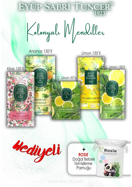 Kolonyalı Mendiller 5’li Karışık Kokular Eyüp Sabri Tuncer ve Rosıe