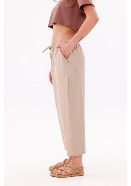 Kadın Şalvar Cepli Ayrobin Şalvar Pantolon Ayarlanabilir Beli Lastikli Pantolon Kadın-Şalvar fırsatları