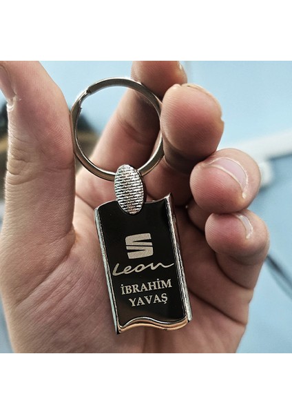 Kişiye Özel Isimli Metal Anahtarlık Araç Araba Logo Baskılı